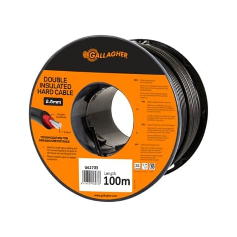 Gallagher Cable duro, doble aislacion de 2,5 mm. x 50 mts
